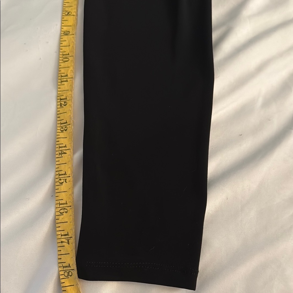 Michael Kors Black and Gold Long Sleeve Stretch Midi Dress, Zipper Back - Picture 7 of 9